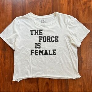 Nike The Force Is Female White Cropped T-shirt